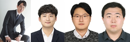 (사진 왼쪽부터)서영덕 전기컴퓨터공학과 교수, 안석호·김형진 박사과정 학생, 파리-사클레대학교 신성복 박사후 연구원.